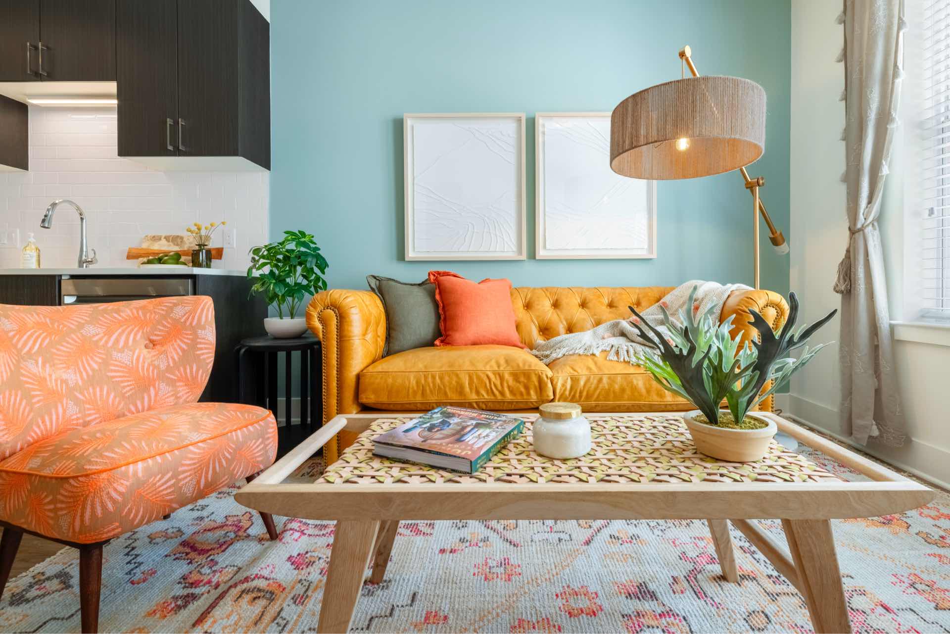 A colorful living room