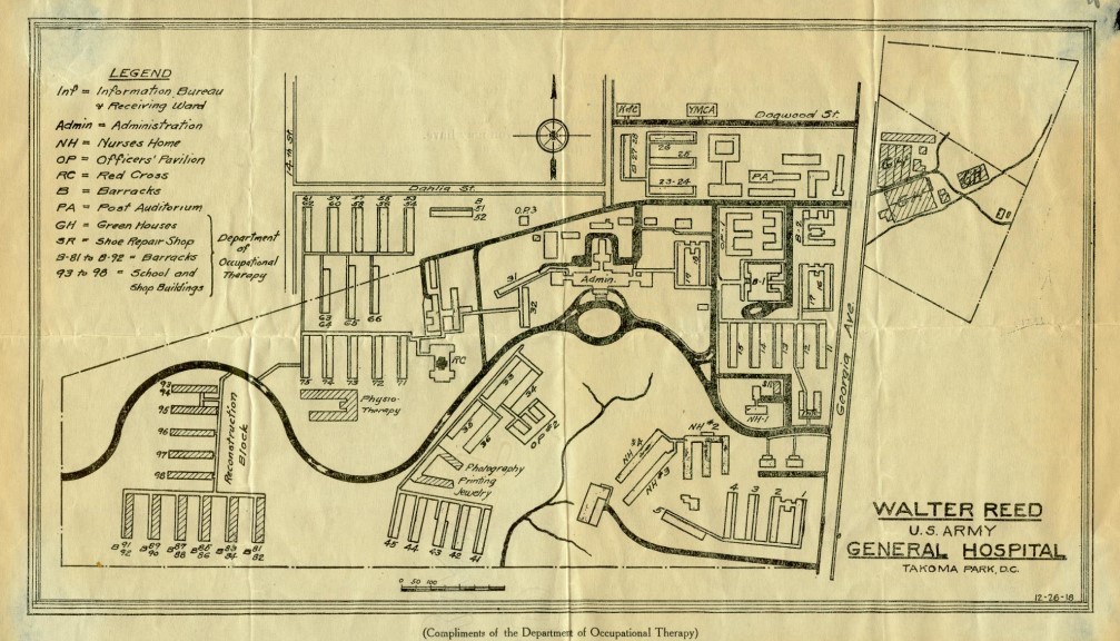 Map of Walter Reed's General Hospital.