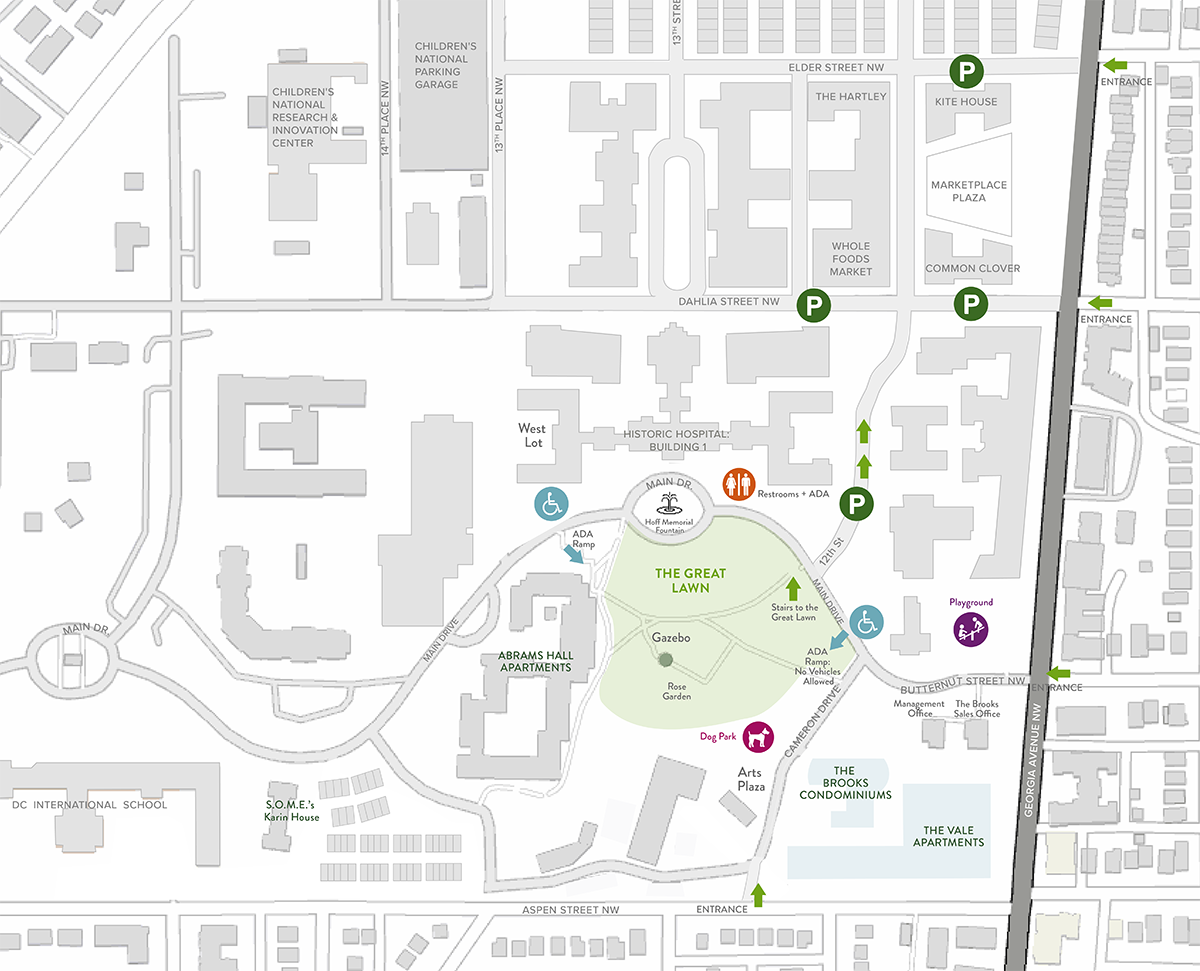 map of The Parks campus and event location